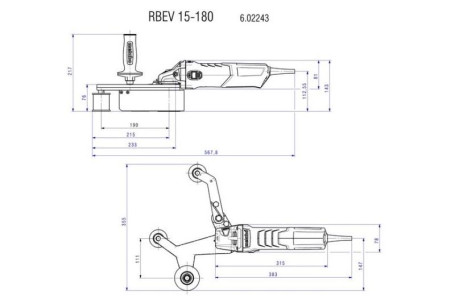 Шлифователь для труб Metabo RBE 15-180 Set 602243500