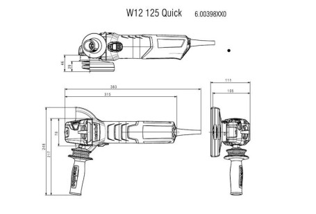 Угловая шлифовальная машина Metabo W12-125 Quick 600398500