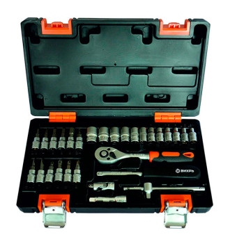 Набор инструментов Вихрь, 1/4" , CrV, в кейсе 29 предм