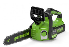 Цепная пила аккумуляторная Greenworks Арт. 2007007, 24V, 30см, бесщеточная, без АКБ и ЗУ