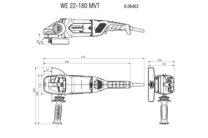 Угловая шлифовальная машина Metabo WE 22-180 MVT 606463000