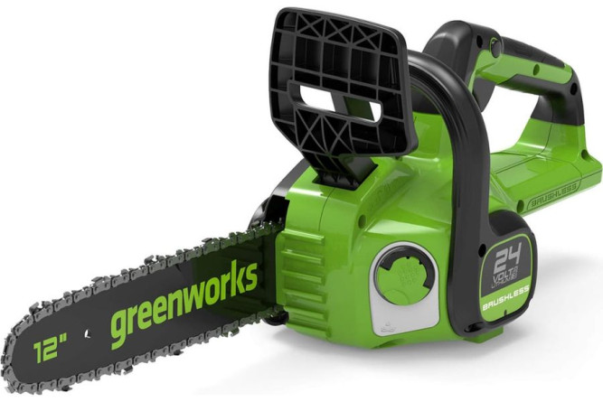 Цепная пила аккумуляторная Greenworks Арт. 2007007UB, 24V, 30см, бесщеточная, c 1хАКБ 4 Ач и ЗУ