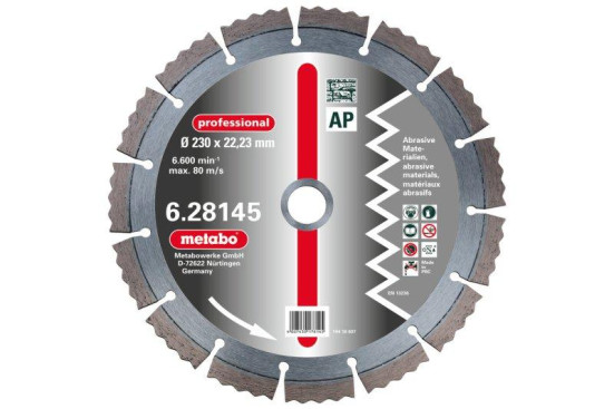 Алмазный диск Metabo 125х22,23мм Professional AP пеноблок,кирпич  628142000