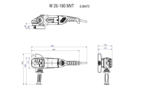 Угловая шлифовальная машина Metabo W 26-180 MVT 606473000