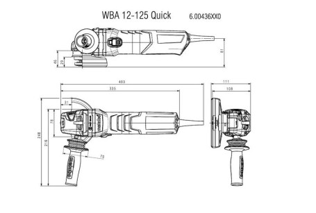 Угловая шлифовальная машина Metabo WBA 12-125 Quick 600436000