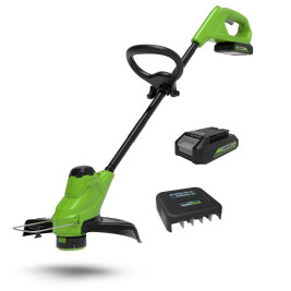 Триммер аккумуляторный Greenworks Арт. 2107207SA, 24V, 25 см,  с 1хАКБ 2Ач и ЗУ