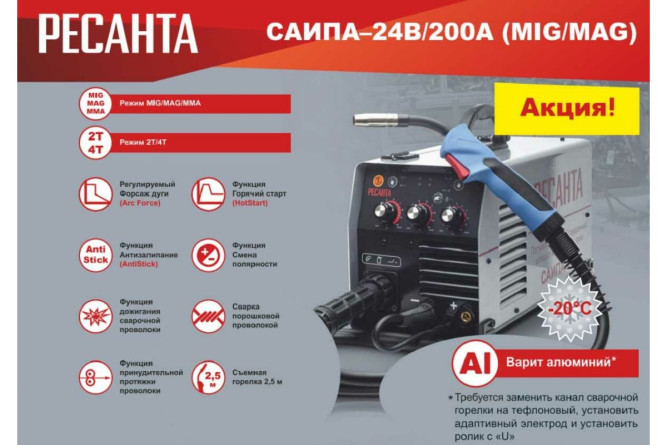 Сварочный полуавтомат Ресанта САИПА-24В/200А (MIG/MAG)