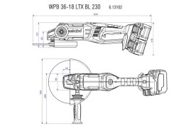 Аккумуляторная угловая шлифовальная машина Metabo WPB 36-18 LTX BL 230 613102840
