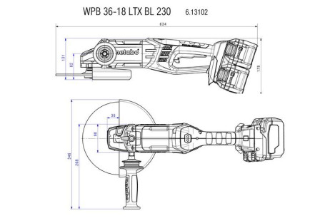 Аккумуляторная угловая шлифовальная машина Metabo WPB 36-18 LTX BL 230 613102840