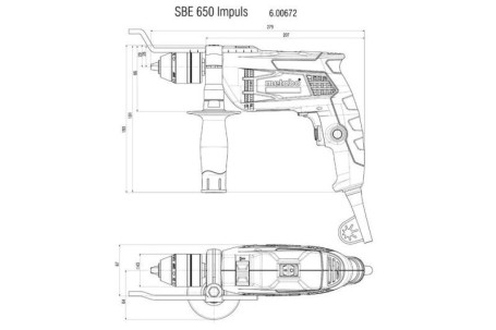 Ударная дрель Metabo SBE 650 Impuls 600672500