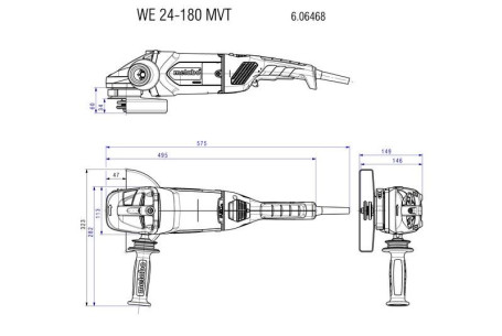 Угловая шлифовальная машина Metabo WE 24-180 MVT 606468000