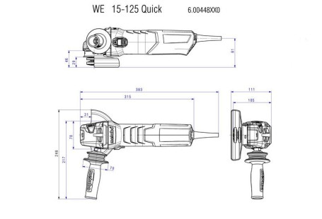 Угловая шлифовальная машина Metabo WE 15-125 Quick 600448000