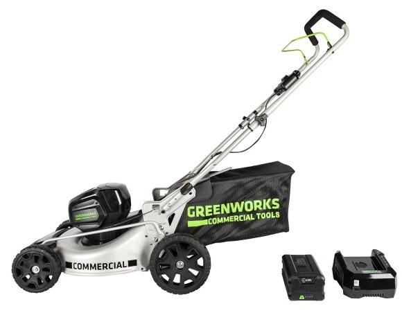 Газонокосилка GreenWorks 82V (46 см) бесщёточная 5 А.ч. АКБ и ЗУ