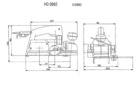 Рубанок Metabo HO 0882 600882000