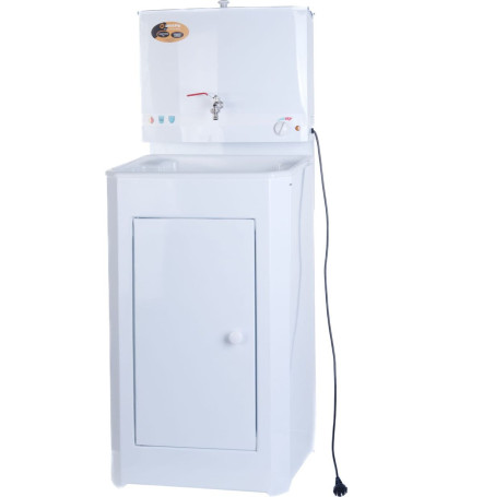 Умывальник дачный ЛЮКС, с подогревом, пластиковая мойка, цвет белый