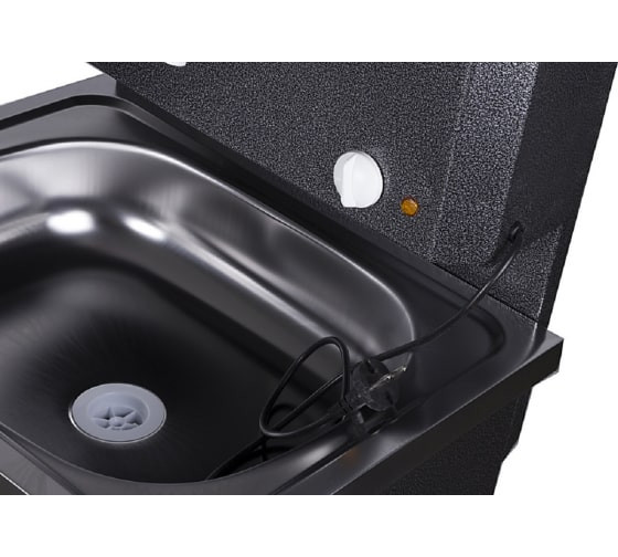 Умывальник дачный КОМФОРТ, с подогревом, нержавеющая мойка, цвет серебро