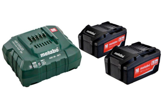 Базовый комплект Metabo 18 В Li-Power 2х5,2Ач + ЗУ ASC 30-36V AIR COOLED  685051000