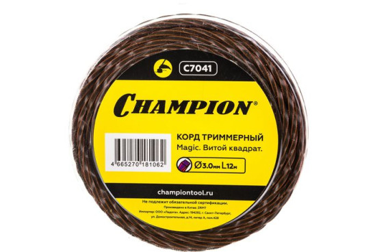 Корд трим.CHAMPION Magic 3.0мм* 12м (витой квадрат)