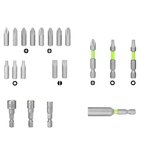 Набор бит в кейсе Greenworks Арт. 294407, 20 предметов