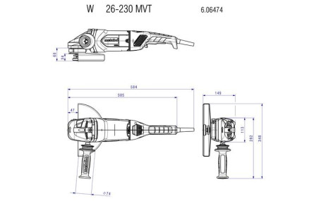 Угловая шлифовальная машина Metabo W 26-230 MVT 606474000