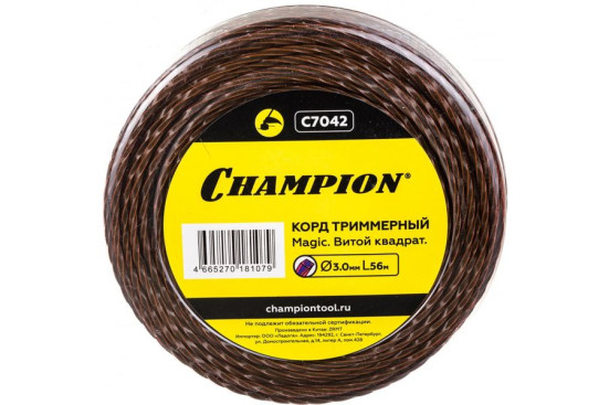 Корд трим.CHAMPION Magic 3.0мм* 56м (витой квадрат)