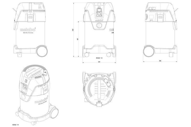 Универсальный пылесос Metabo ASA 30 L PC Inox 602015000