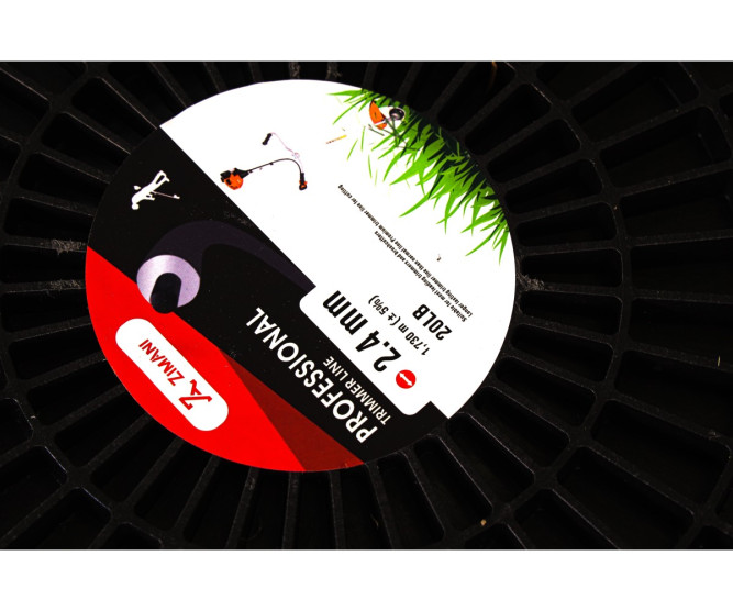 Леска триммерная ZimAni TL1730, 2,4 мм, круг, 2-х компонентная с сердечником, 1730 метров бобина