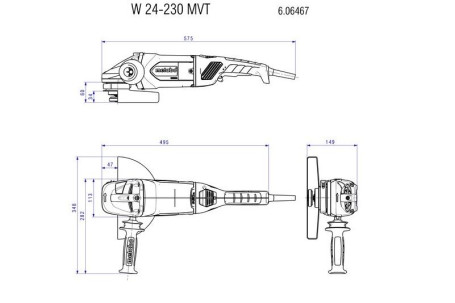 Угловая шлифовальная машина Metabo W 24-230 MVT 606467000