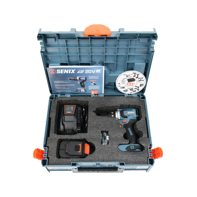 Дрель-шуруповерт аккум. SENIX PDDX2-M2-EU KIT с акк и ЗУ