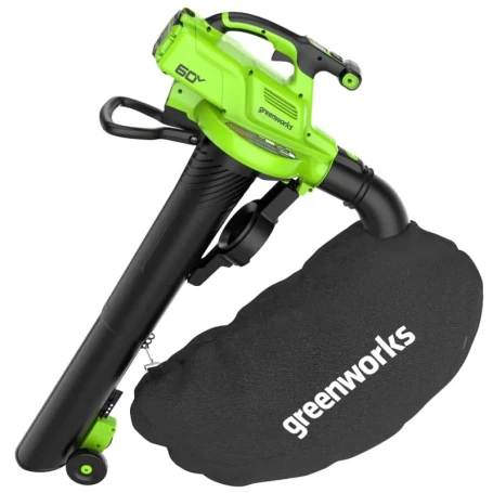 Воздуходувка-пылесос аккумуляторная Greenworks GD60BVII, 60V, бесщеточная, без АКБ и ЗУ