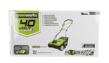 Аэратор аккумуляторный Greenworks G-MAX 40V (комплект АКБ 4 А/ч и ЗУ) G40DT30
