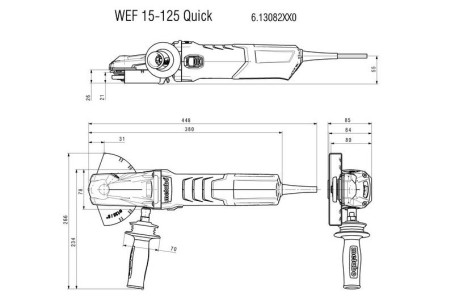 Угловая шлифовальная машина Metabo WEF 15-125 Quick 613082000
