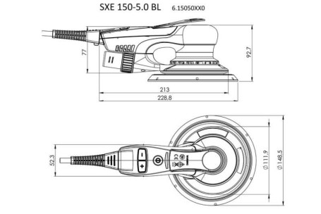 Эксцентриковая шлифовальная машина Metabo SXE 150-5.0 BL 615050700