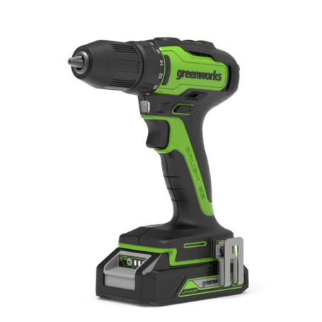 Дрель-шуруповерт аккумуляторная Greenworks Арт. 3704007UA, 24V, c 1хАКБ 2 Ач и ЗУ в кейсе