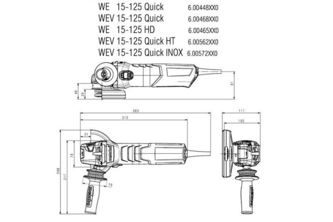 Угловая шлифовальная машина Metabo WEV 15-125 Quick Limited Edition 600468920
