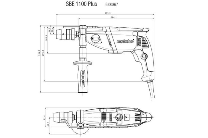 Ударная дрель Metabo SBE1100 Plus 600867500