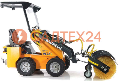 Мини-погрузчик BAUMECH ML-02 Pro, дв.Zongshen GB750 инж. + гидравл.щётка 115см + каркас безопасн