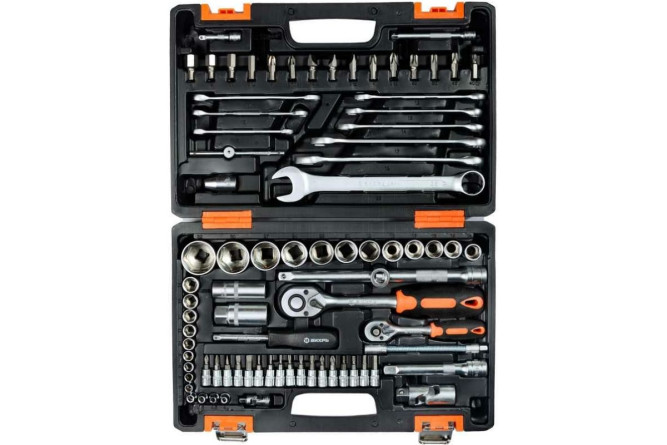 Набор инструментов Вихрь АВТО, 1/2&amp;quot; , 1/4&amp;quot; , CrV, в кейсе 82 предм