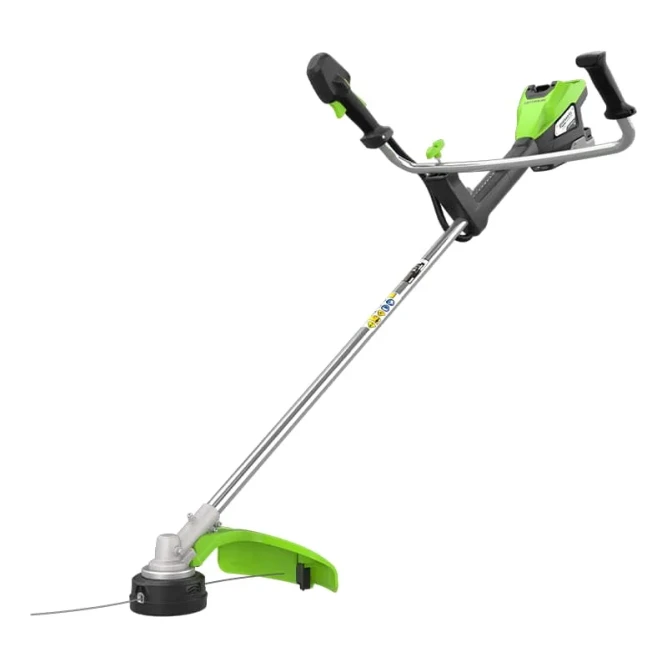 Триммер аккумуляторный Greenworks TB201H, 82V, 2,0 кВт, 46 см, c трехлопастным ножом и кусторезом, бесщеточный, без АКБ и ЗУ