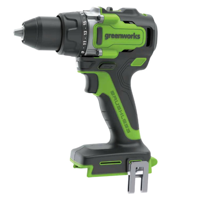 Дрель-шуруповерт аккумуляторная Greenworks Арт. 3707507,  24V, 90 Нм, бесщеточная, без АКБ и ЗУ