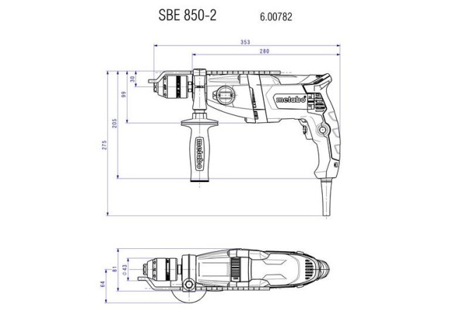 Ударная дрель Metabo SBE 850-2 600782510
