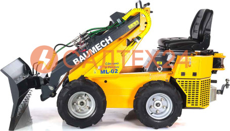 Мини-погрузчик BAUMECH ML-02 Pro, дв.Zongshen GB750 инж. + гидравлический отвал 120см