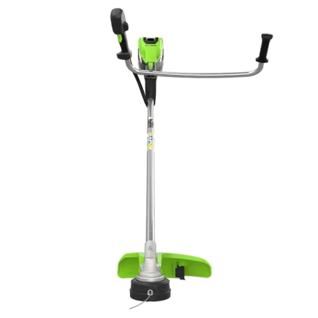 Триммер аккумуляторный Greenworks TB201H, 82V, 2,0 кВт, 46 см, c трехлопастным ножом и кусторезом, бесщеточный, с 1хАКБ 5 Ач и ЗУ
