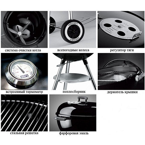 Угольный гриль Weber One-Touch Original 47 см черный в Санкт-Петербурге