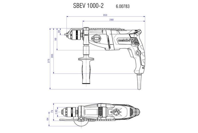 Ударная дрель Metabo SBEV 1000-2 600783000