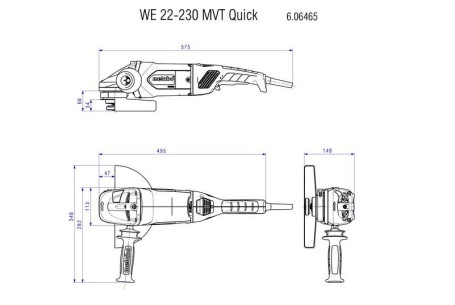 Угловая шлифовальная машина Metabo WE 22-230 MVT 606464000
