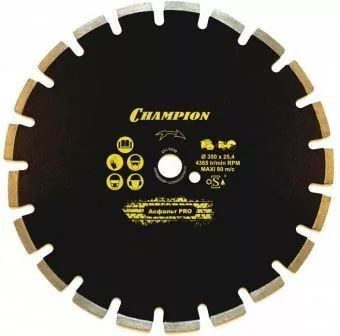 Диск алмазный CHAMPION асфальт PRO 400/25,4/10 Asphafight