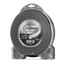 Леска триммерная 3.0 мм 46 м, спираль, Unisaw