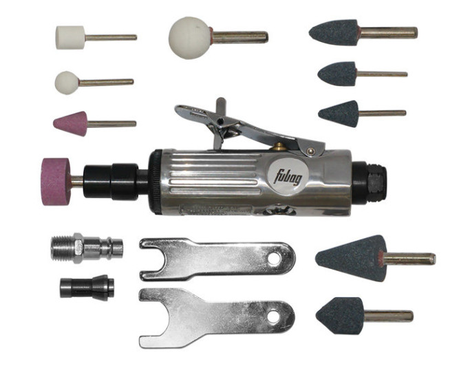 Пневмошлифмашина прямая с набором оснастки FUBAG GL103/25000