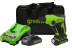 Перфоратор аккумуляторный бесщеточный Greenworks Арт. 3803107UA, 1,2 ДЖ, 24V, c 1хАКБ 2Ач и ЗУ, в сумке